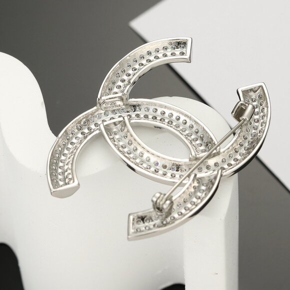 Chanel Crystal - Embellished CC Logo Brooch - Picture 3 of 4